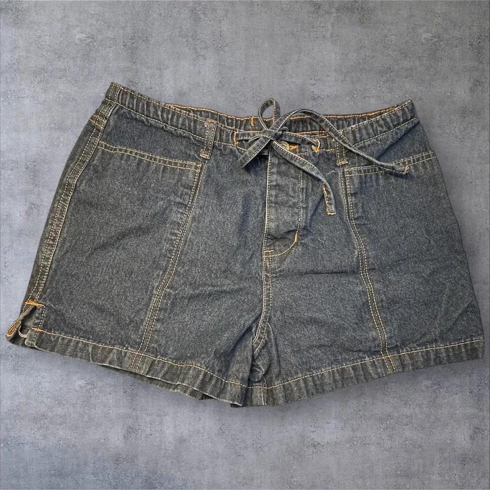 Route 66 Junior Denim Shorts Drawstring Elastic Waist‎ Cotton Size 9/10